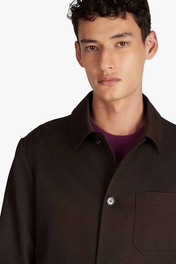 Brushed Cotton Button-Up Jacket