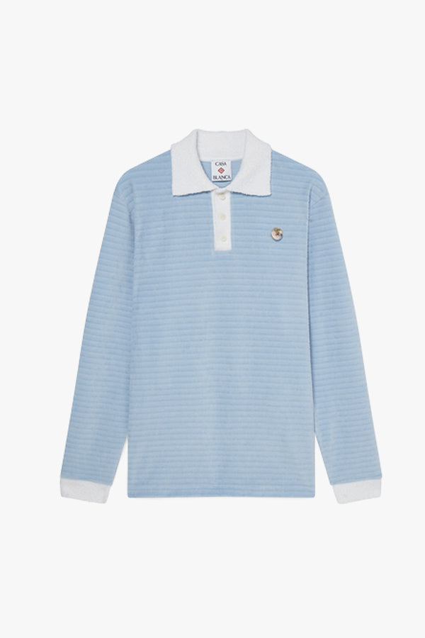 LONG SLEEVE VELOUR POLO SHIRT