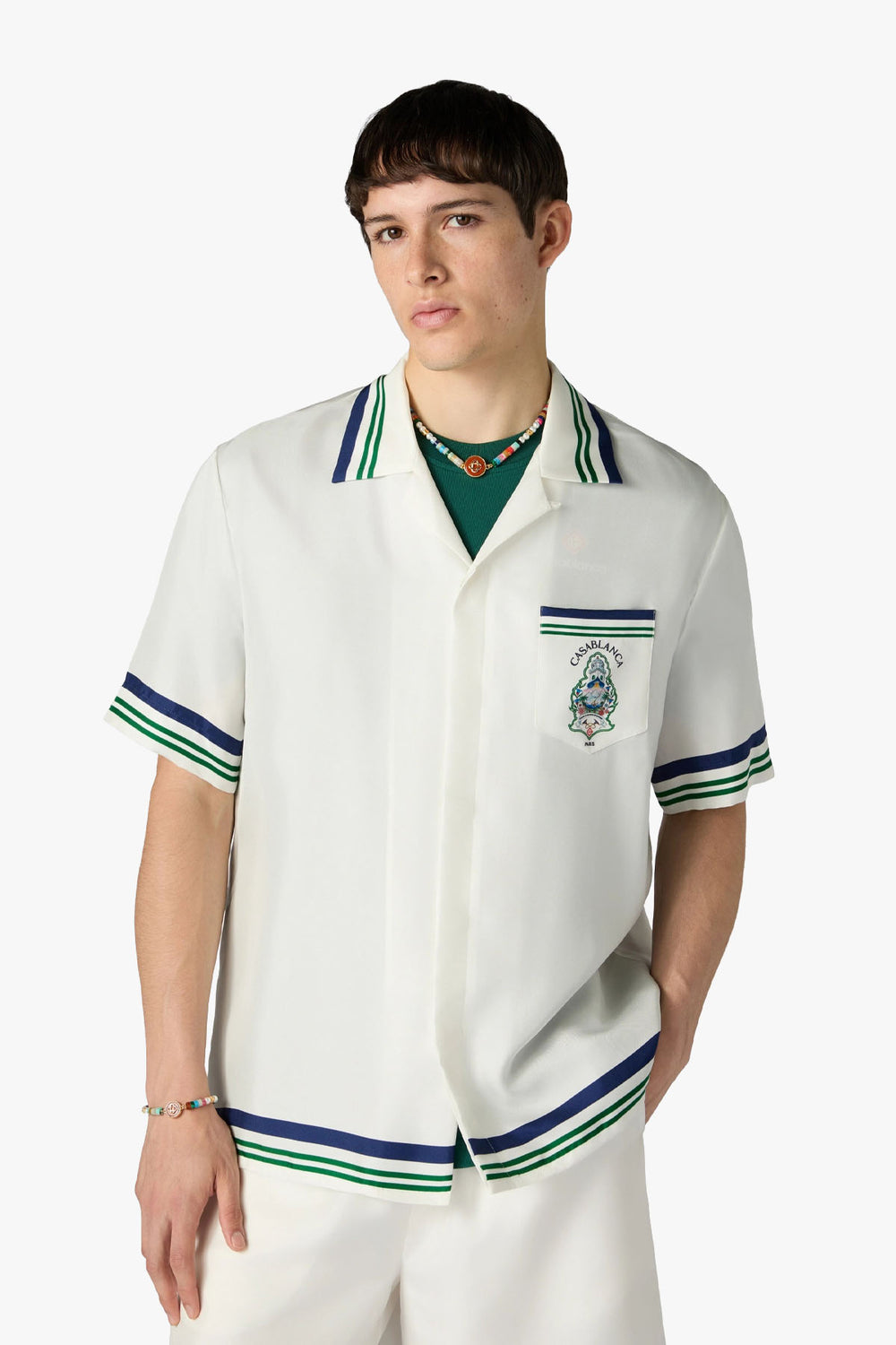 HOTEL EMBLEM CUBAN COLLAR SS SILK SHIRT