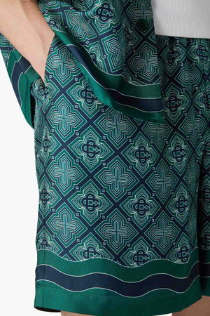 RADIATING MONOGRAM SILK SHORTS