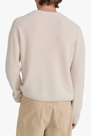 WAFFLE CASHMERE BLEND CREWNECK