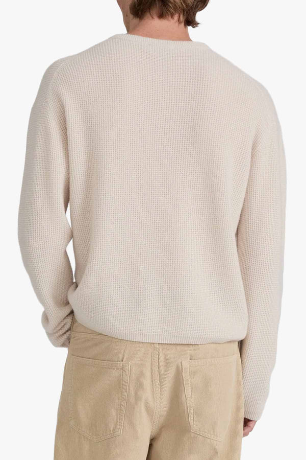 WAFFLE CASHMERE BLEND CREWNECK