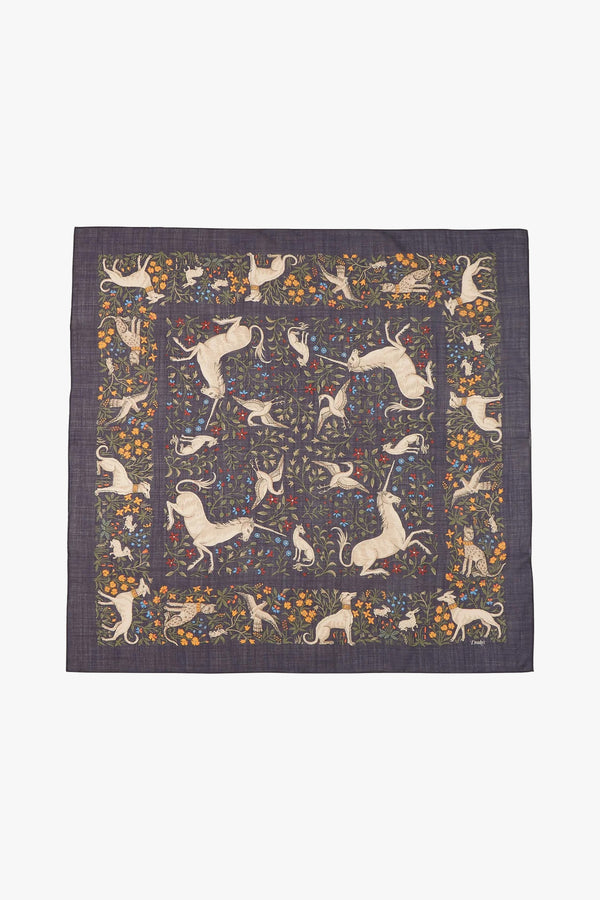 Unicorn Garden Wool/Silk Scarf