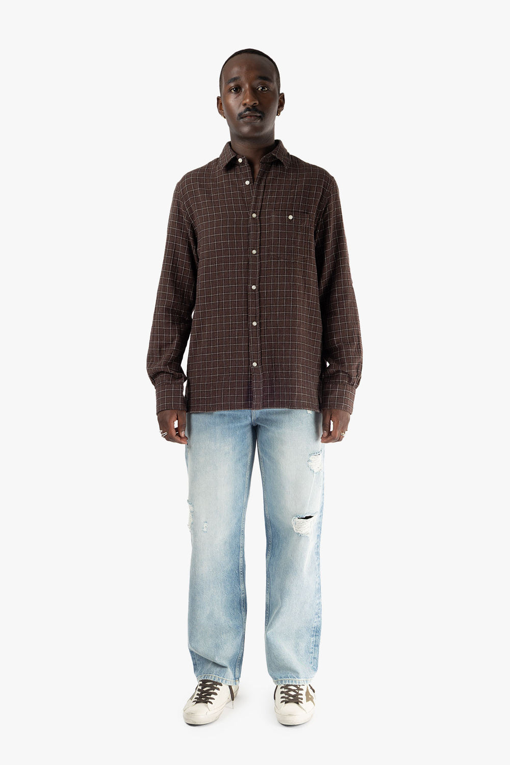 Younes Brushed Checked Shirt