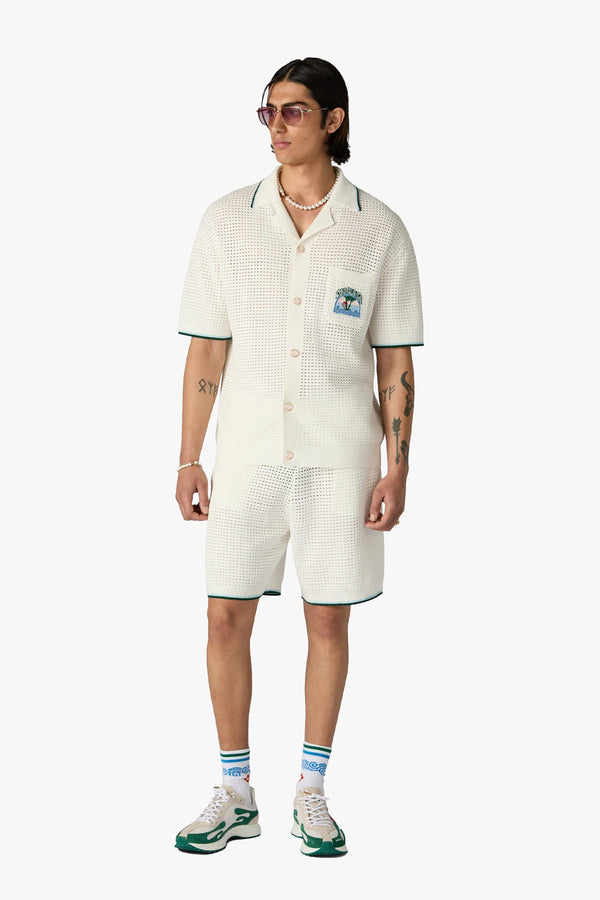 PALM TREE EMBLEM CROCHET SHORTS