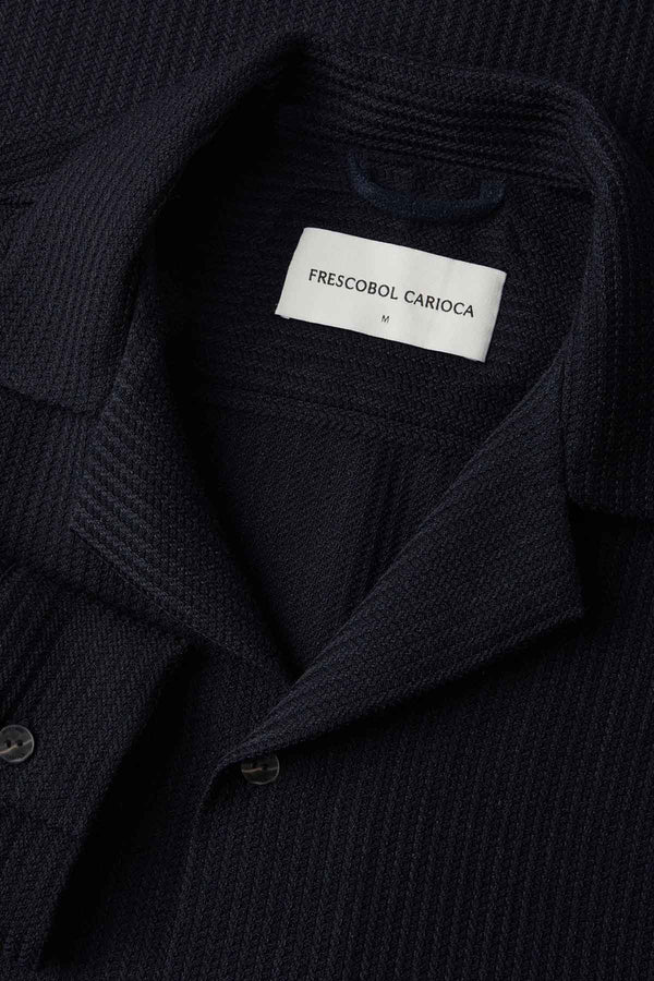Safra Wool Knitted Camp Collar Shirt