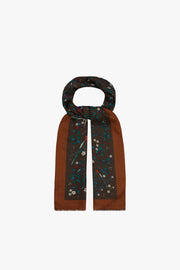 BIRDS OF PARADISE WOOL-SILK SQUARE SCARF