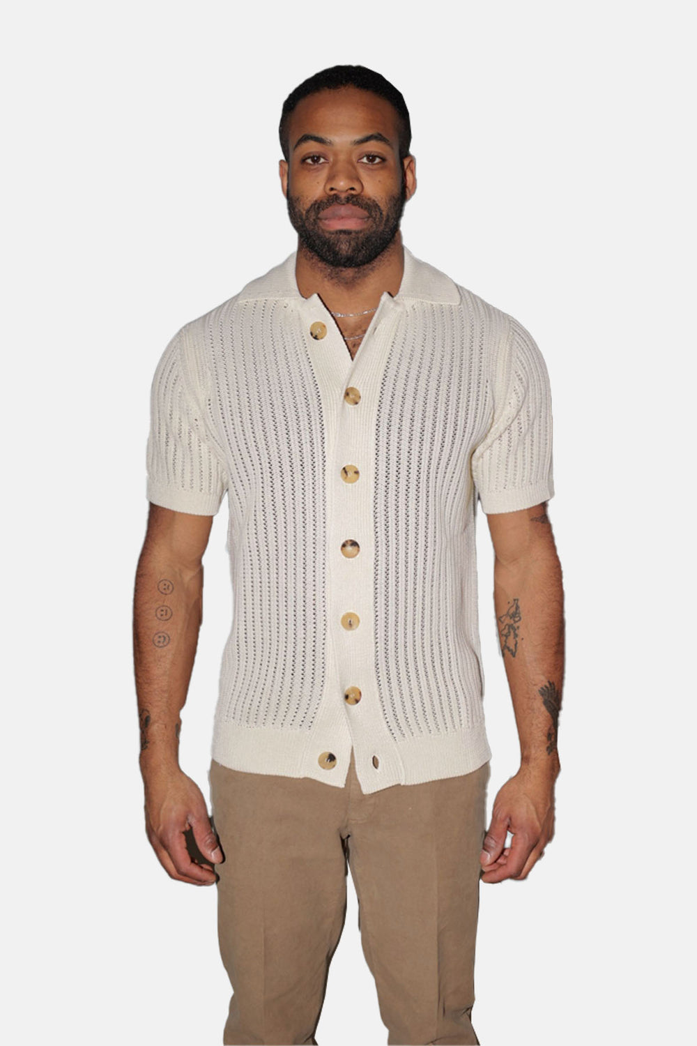 SS Button-Up Knit Shirt