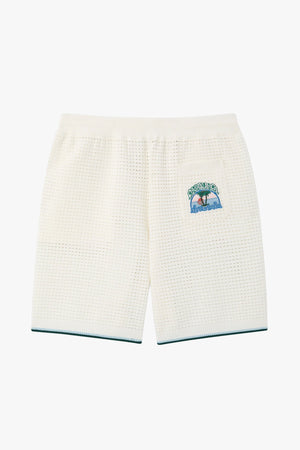 PALM TREE EMBLEM CROCHET SHORTS