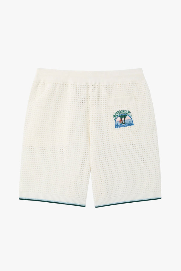 PALM TREE EMBLEM CROCHET SHORTS