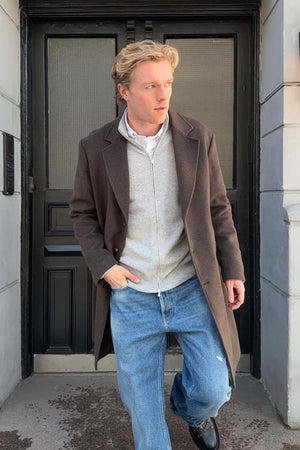 Full Zip Wool/Cashmere Sweater