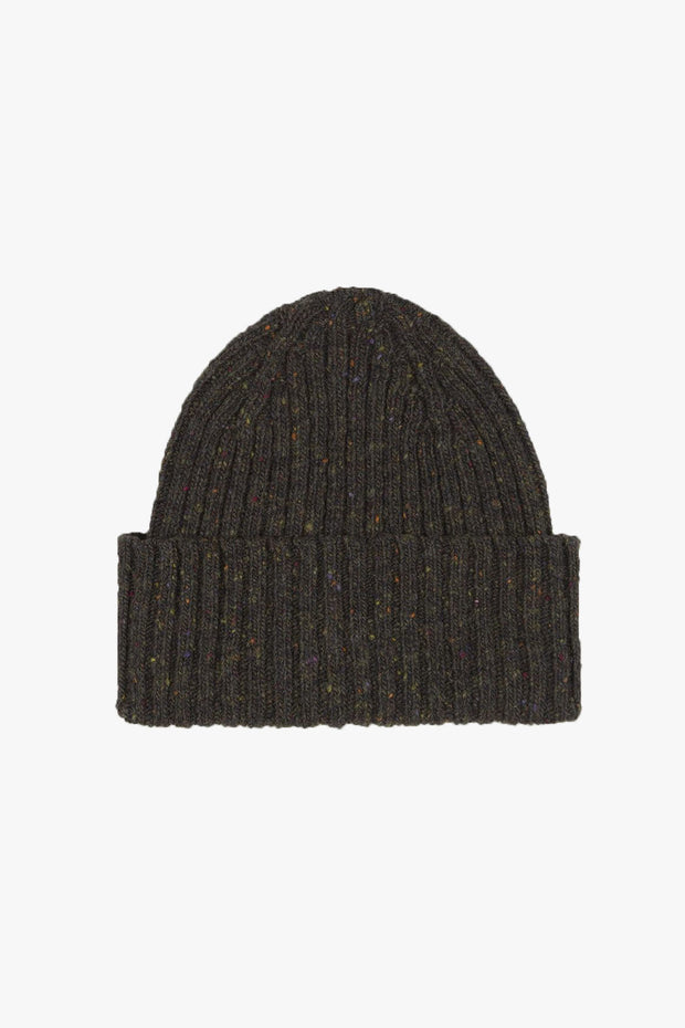 MERINO WOOL RIBBED KNIT BEANIE