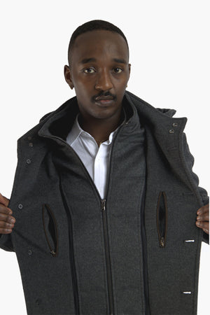 Wool Cashmere Hooded Coat