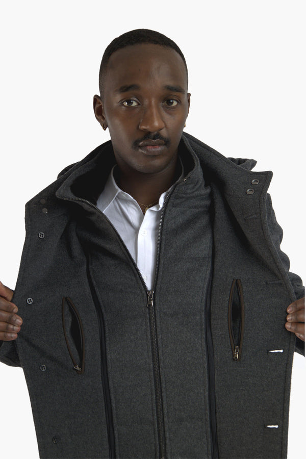 Wool Cashmere Hooded Coat