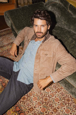 Padded Suede Field Jacket