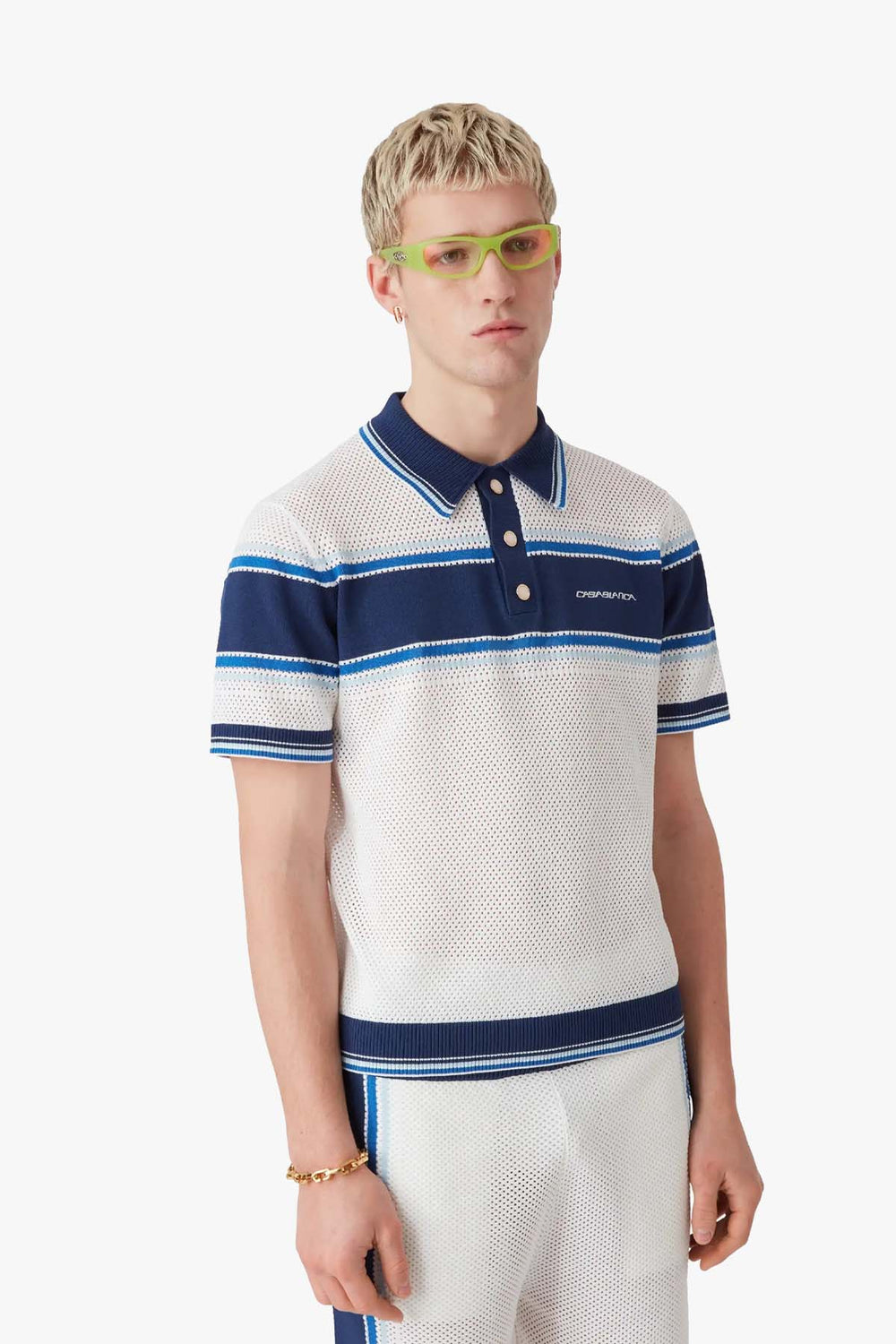 Mesh Stripe Polo