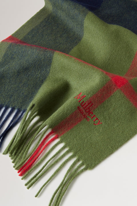 Small Check Merino Wool Scarf 30 x 200