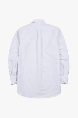 TICKING STRIPE BUTTON DOWN OXFORD SHIRT