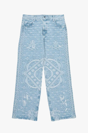CARPET JACQUARD BAGGY DENIM JEANS