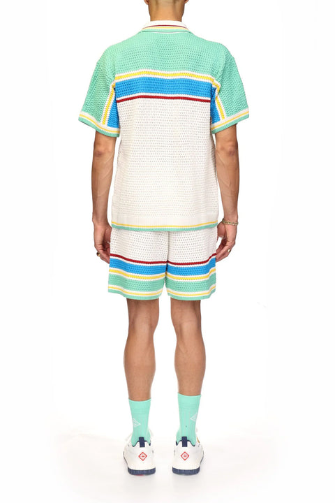 CROCHET EFFECT TENNIS SHIRT