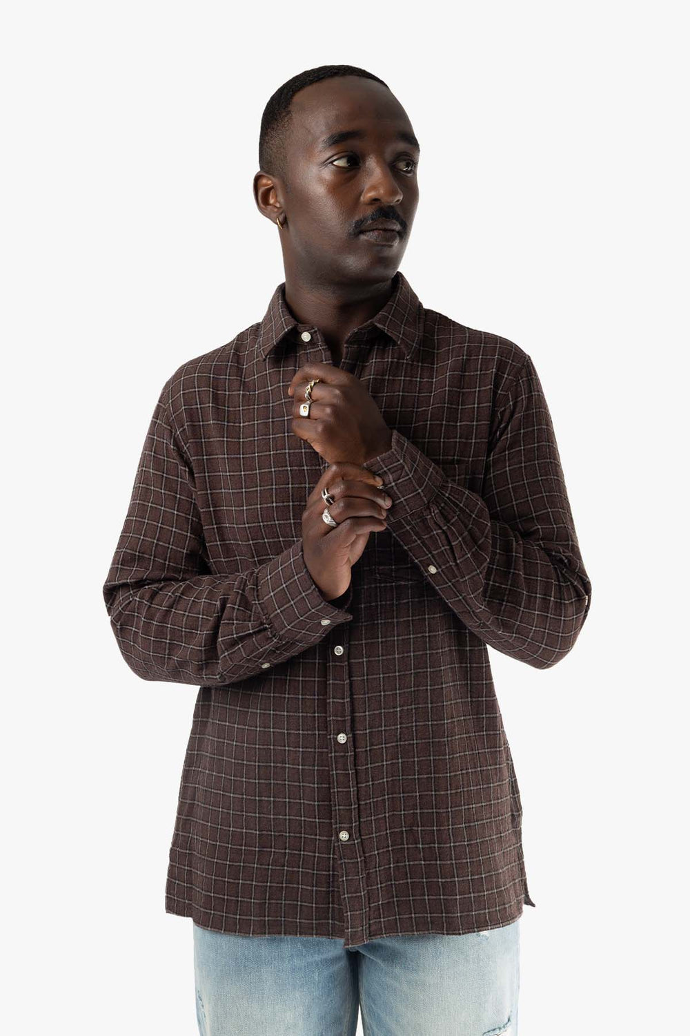 Younes Brushed Checked Shirt