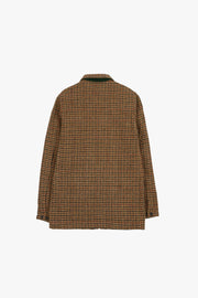 Brown Tweed Checked Chore Jacket