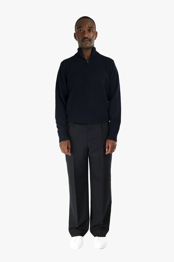 Half Zip Wool Cashmere Sweater