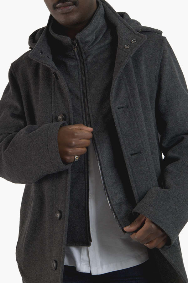 Wool Cashmere Hooded Coat