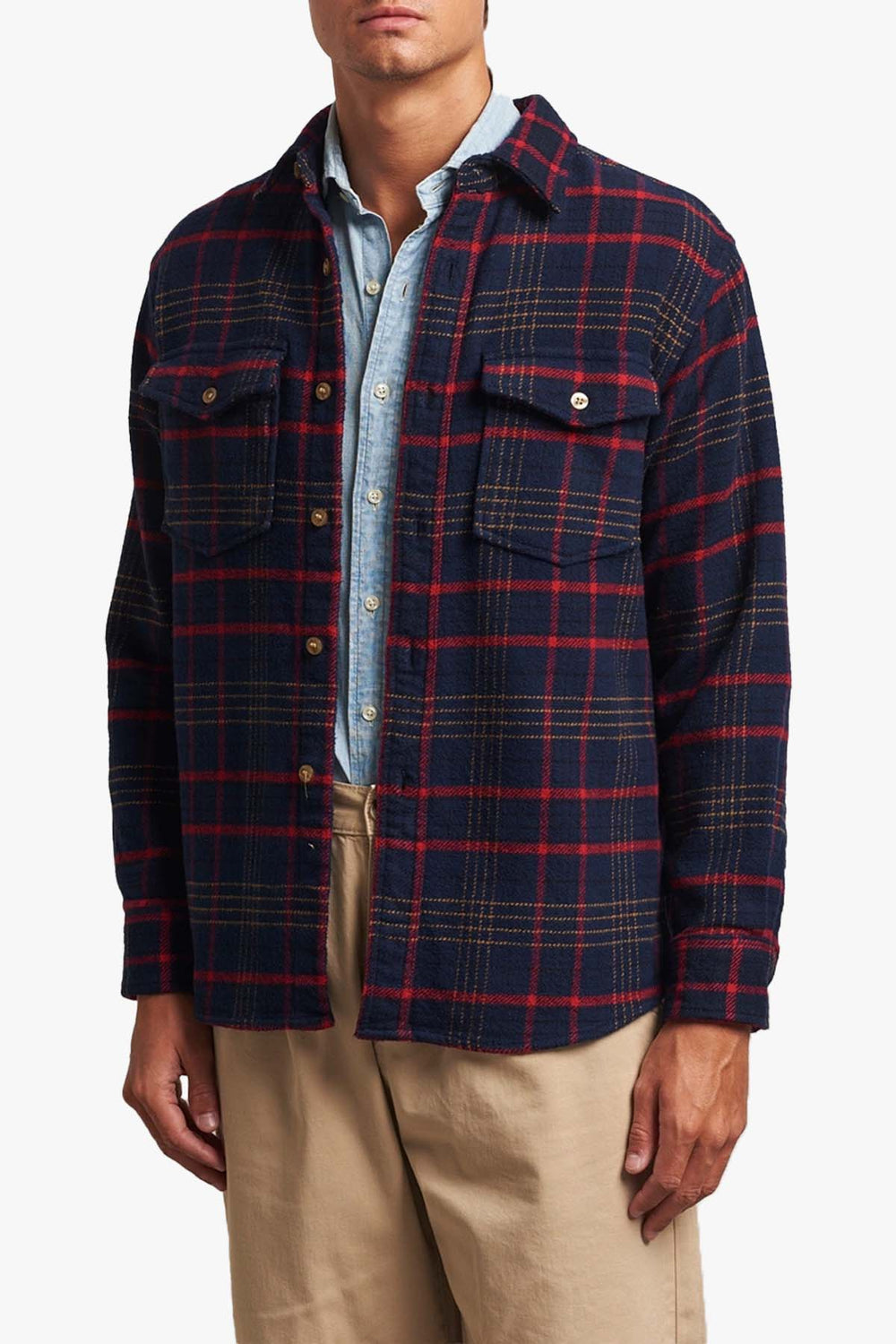 Blue Checked Flannel Shirt
