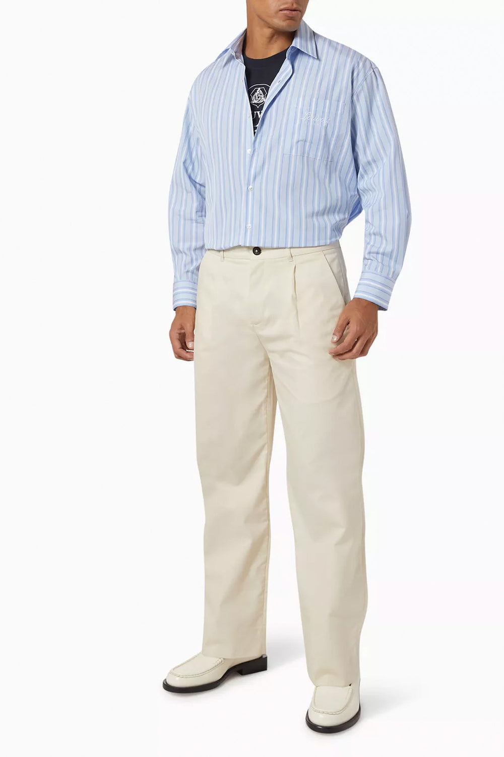 Pleated Cotton Trousers