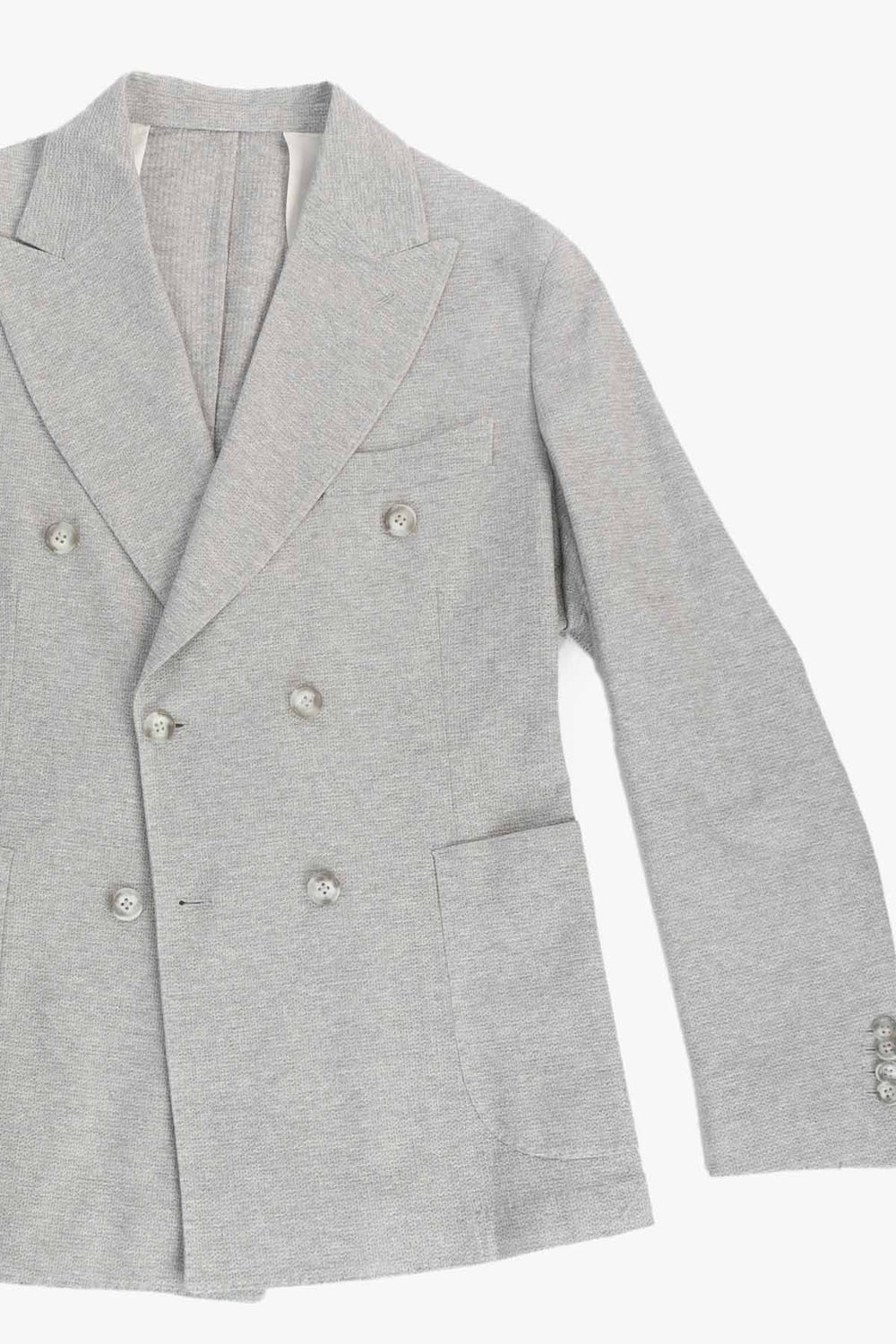 Double Breasted Washed Cotton Blazer