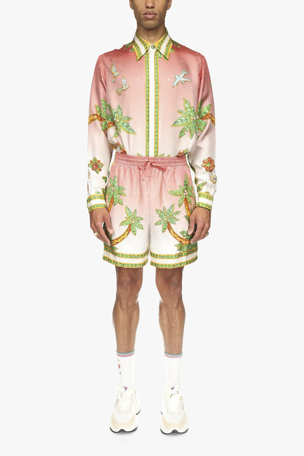 DRAWSTRING SILK SHORTS