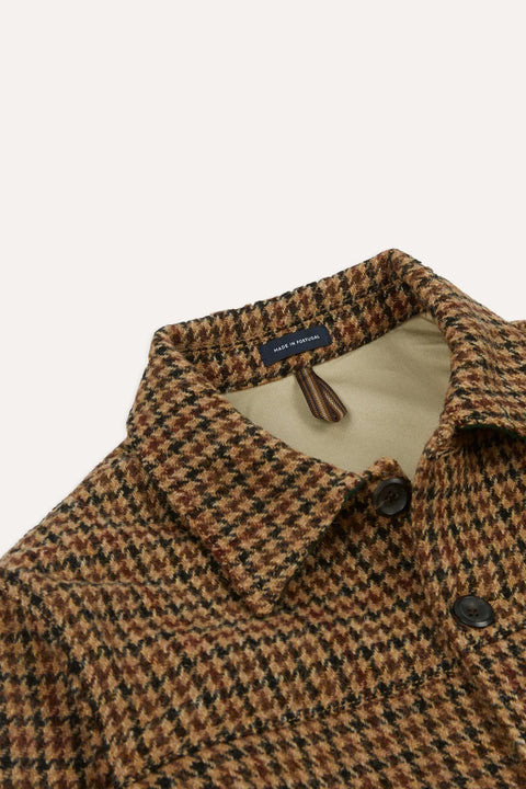 Brown Tweed Checked Chore Jacket