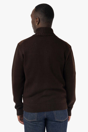 Wool/Suede Buttoned Cardigan