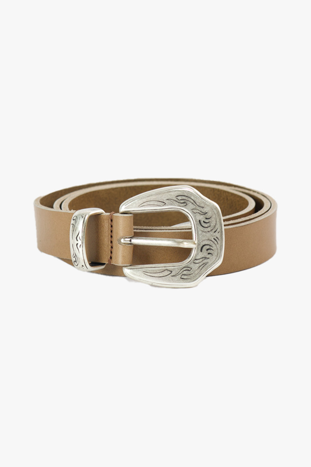 Dusted Brown Buckle Leather Belt