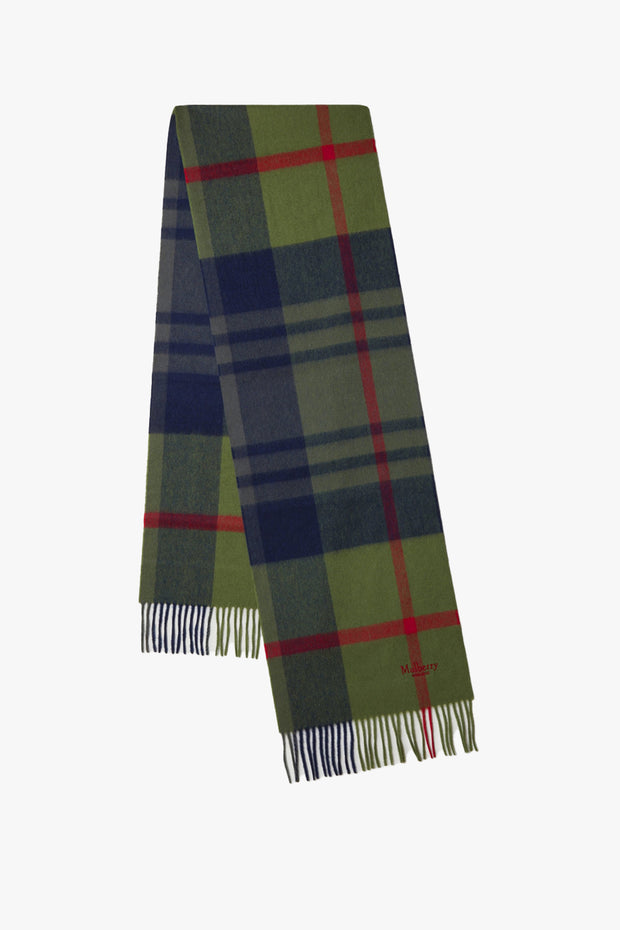 Small Check Merino Wool Scarf 30 x 200