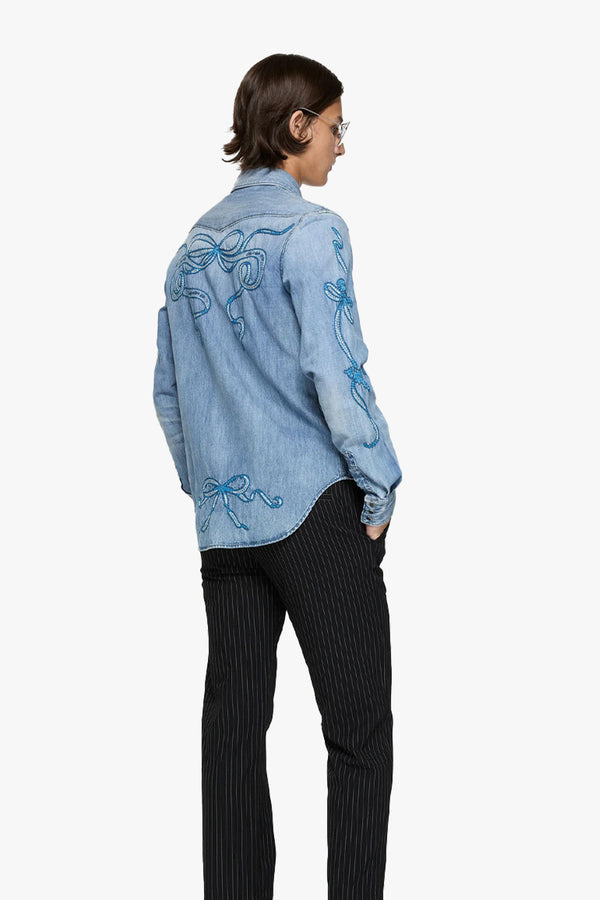 Embroidered Denim Shirt