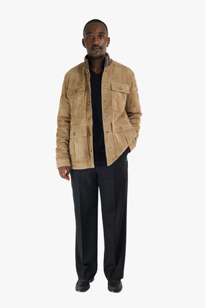 Padded Suede Field Jacket