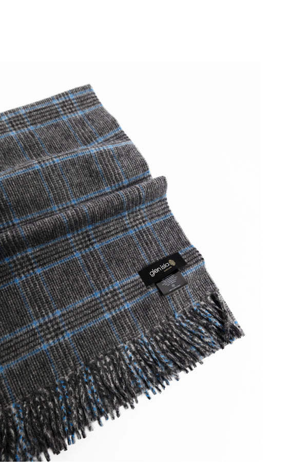 Grey Check Lambswool Scarf