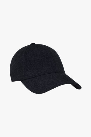 Jade Black Soft Front Wool Cap