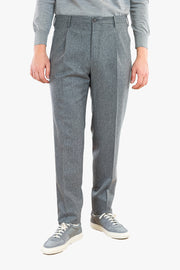 Tapered Fit Wool Trousers