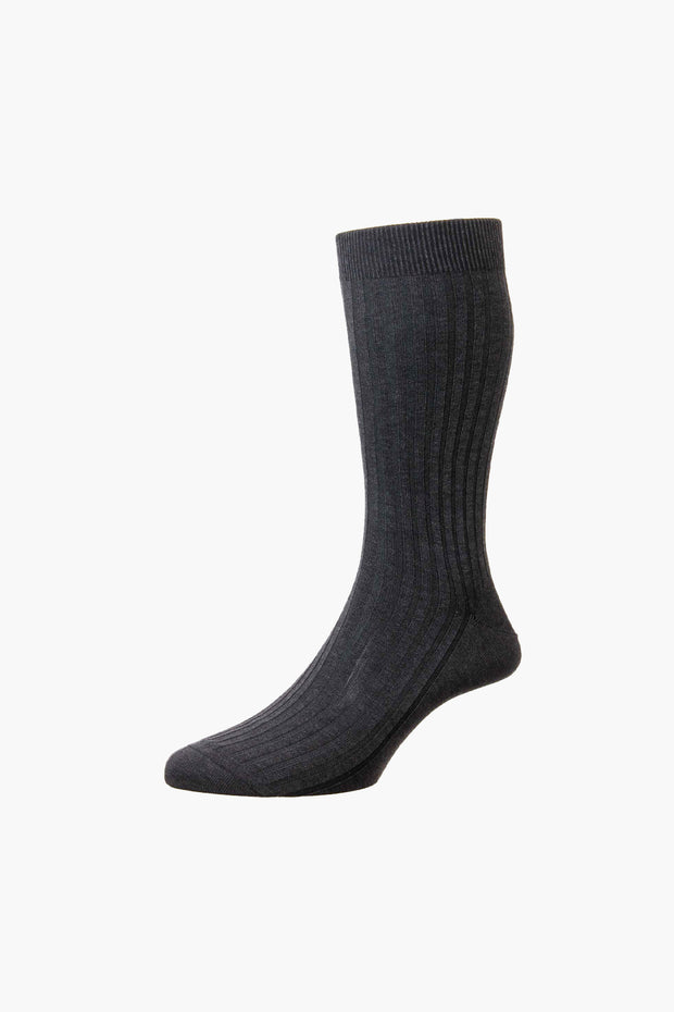 Superfine Cotton Sock Dark Grey