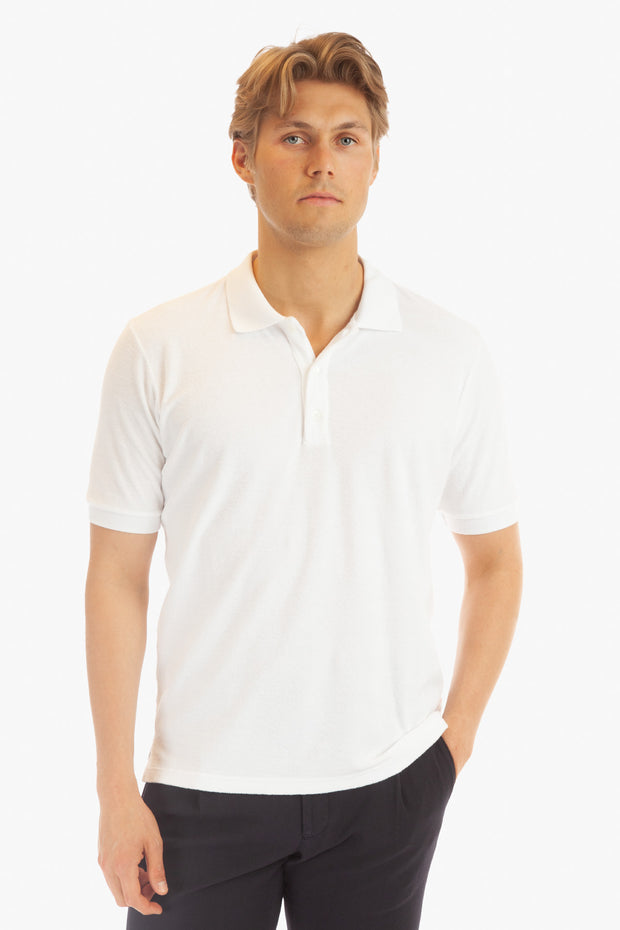 Short Sleeved Terry Polo Shirt