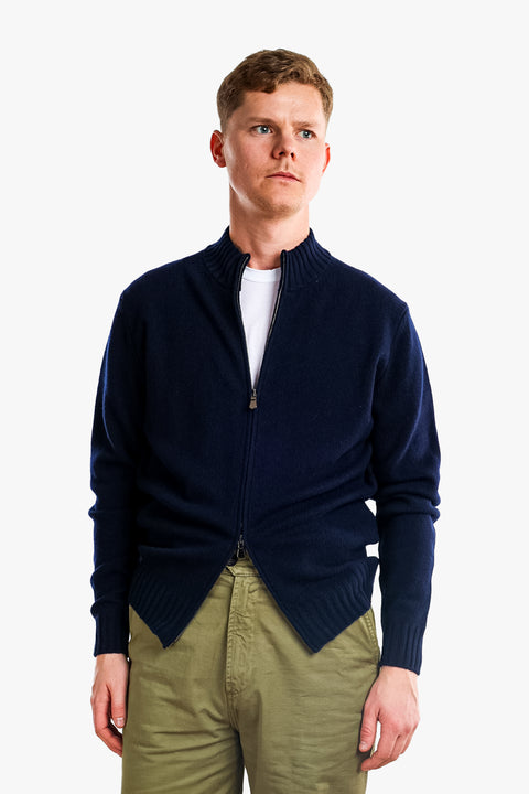 Heavy Full Zip Wool/Cashmere Sweater