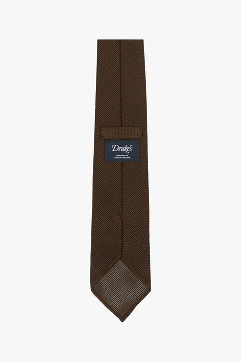 Fine Woven Grenadine Tie, Brown Tip