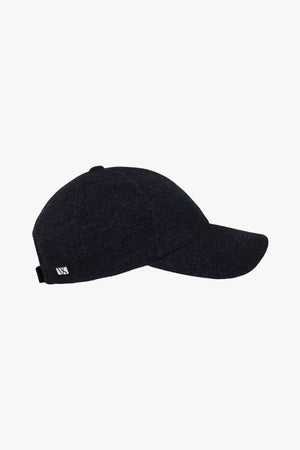 Jade Black Soft Front Wool Cap