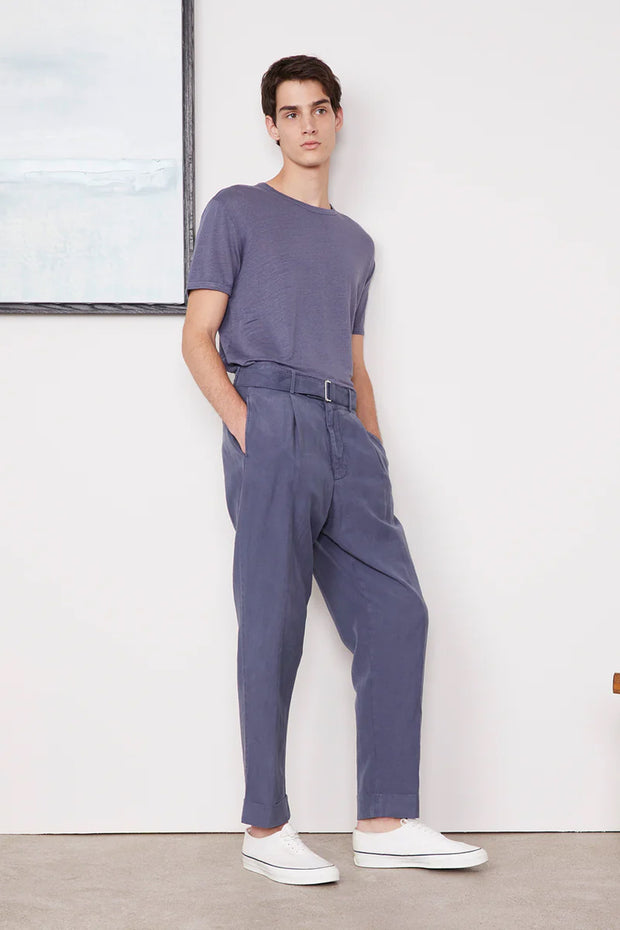 Hugo Garment Dyed Cotton/Tencel Trouser