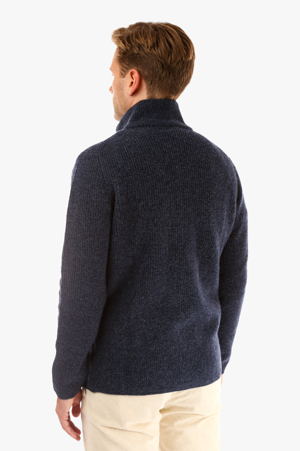 Full Zip Wool Cashmere Sweater