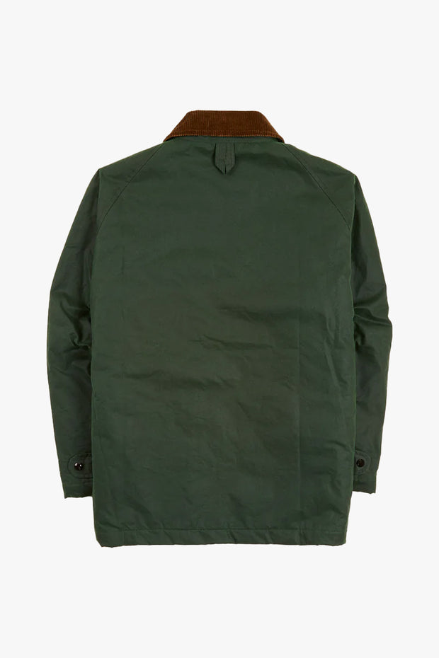 GREEN WAXED COTTON COVERALL JACKET