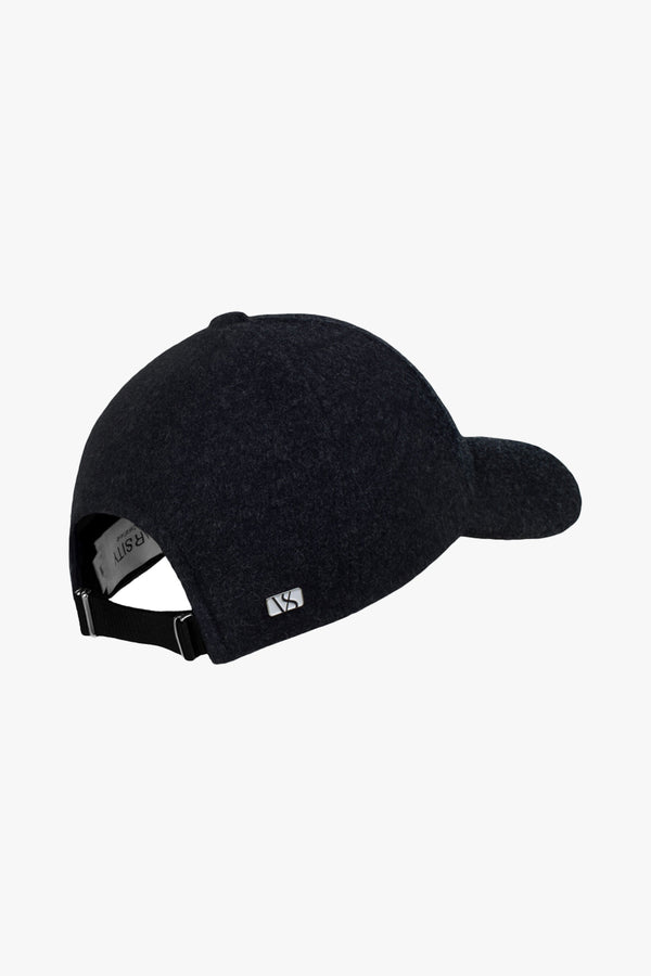 Jade Black Soft Front Wool Cap